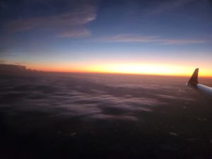 Sunset above the clouds in Georgia